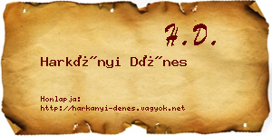 Harkányi Dénes névjegykártya